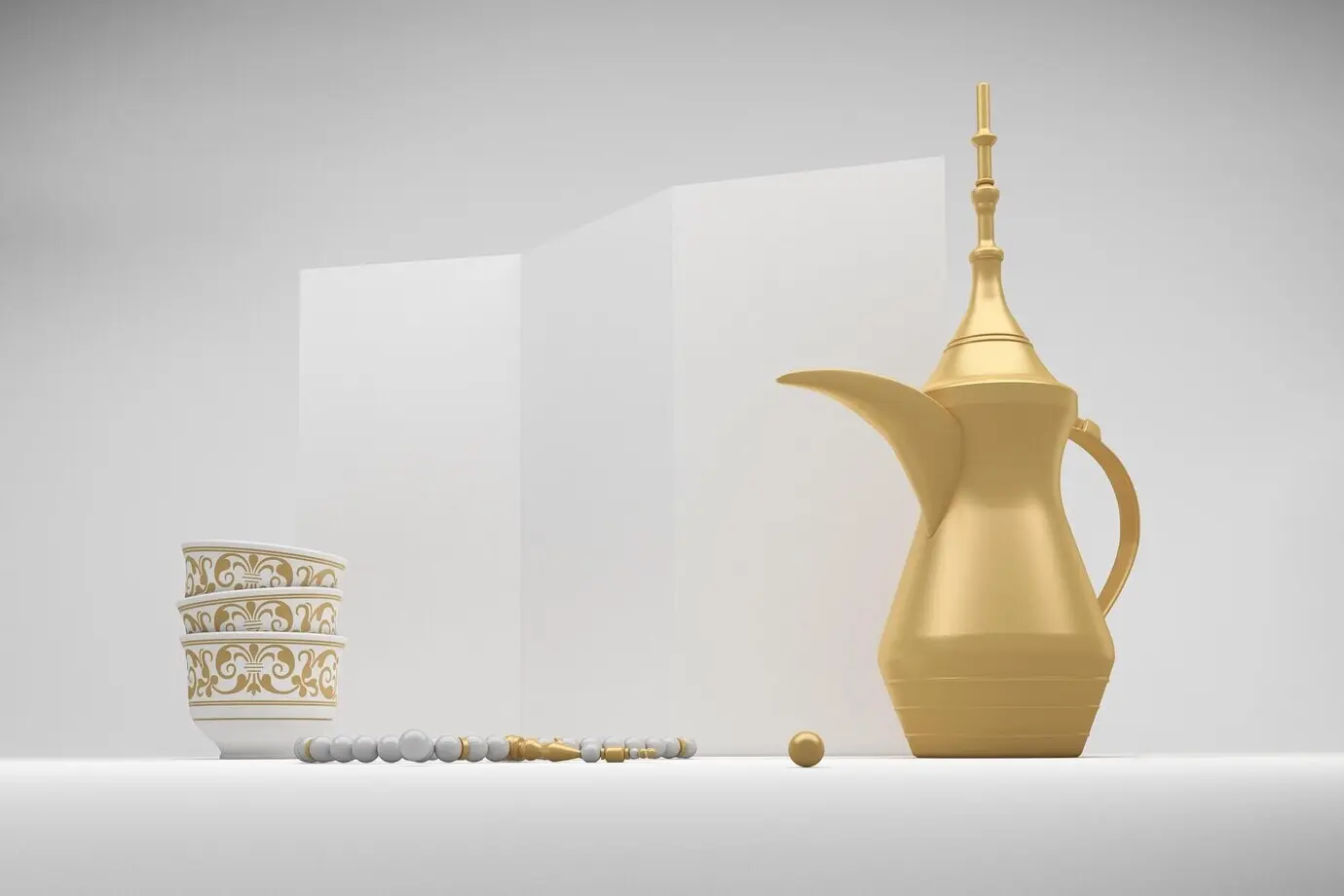 Eid-Broschüren rechts vor weißem Hintergrund.